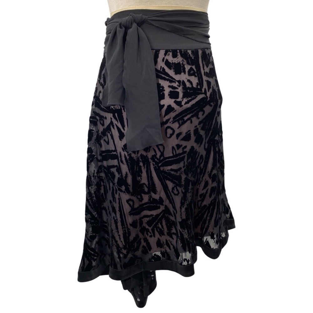 Diane von Furstenberg Black Silk Bustle Skirt Chalk Black Size 4 NEW - Picture 3 of 8